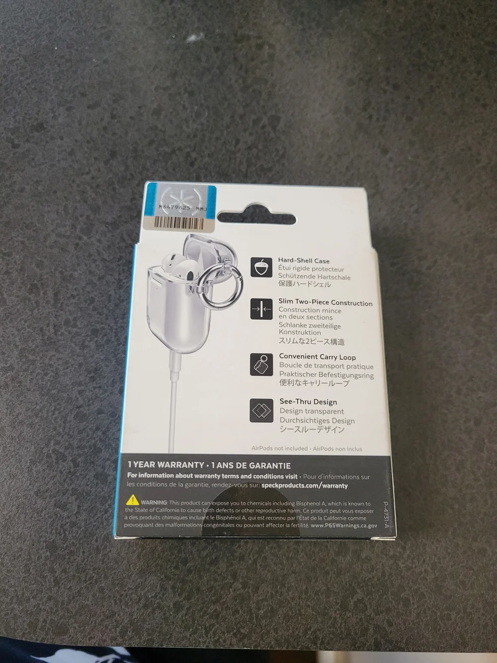Speck Presidio Clear Hard-shell Headphones Case for AirPods Gen 1 & 2 New box